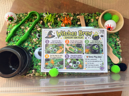 Witches Brew Sensory Bin | Halloween themed sensory bin for kids