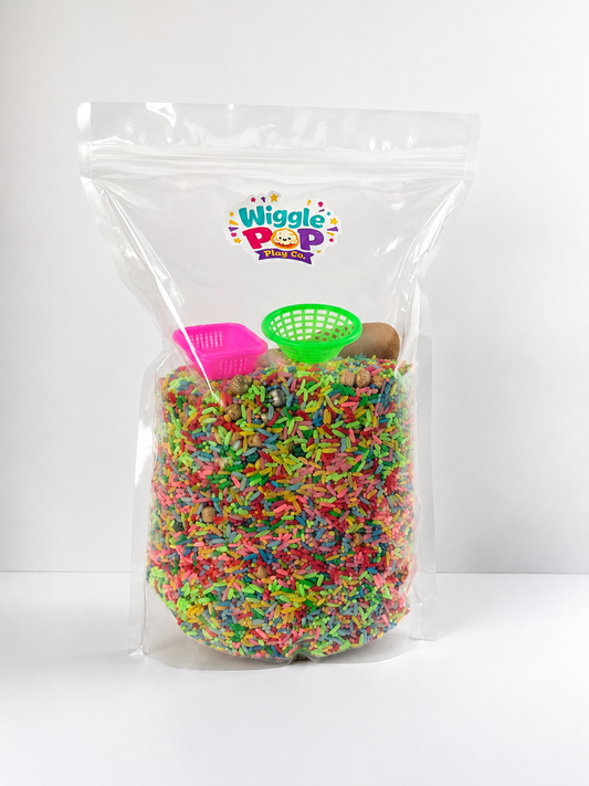 Rainbow Rice Dump & Play Sensory Bag