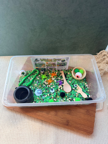 Witches Brew Sensory Bin | Halloween themed sensory bin for kids