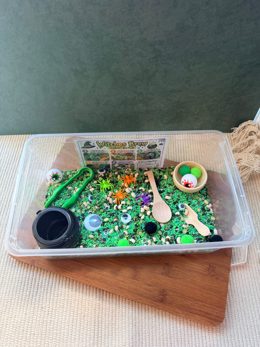 Witches Brew Sensory Bin | Halloween themed sensory bin for kids