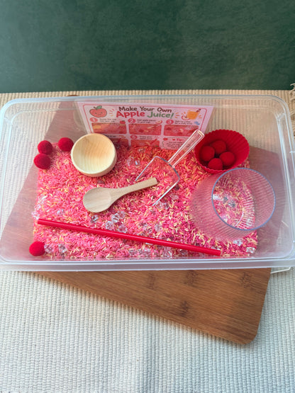 Apple Themed Sensory Bin | Fall sensory bin for kids