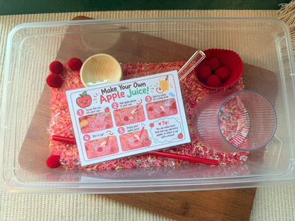 Apple Themed Sensory Bin | Fall sensory bin for kids