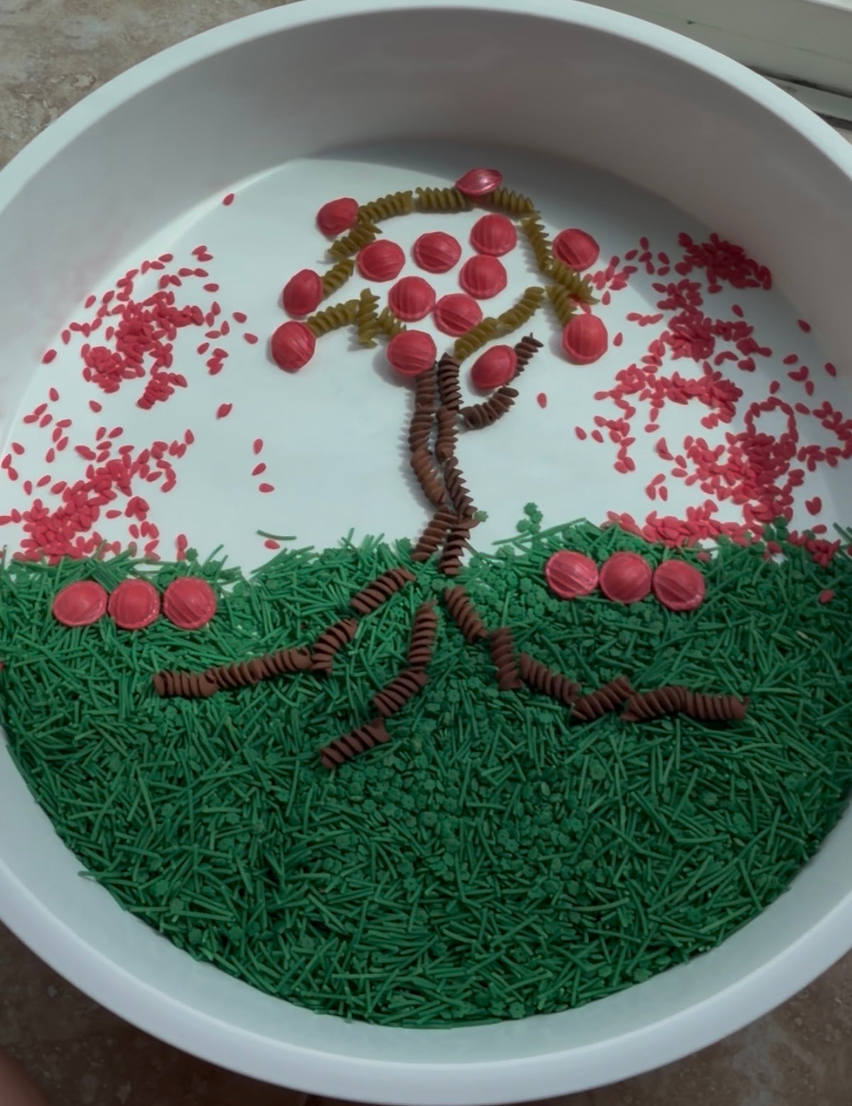 Apple orchard dump and play bag | kids sensory bin filler