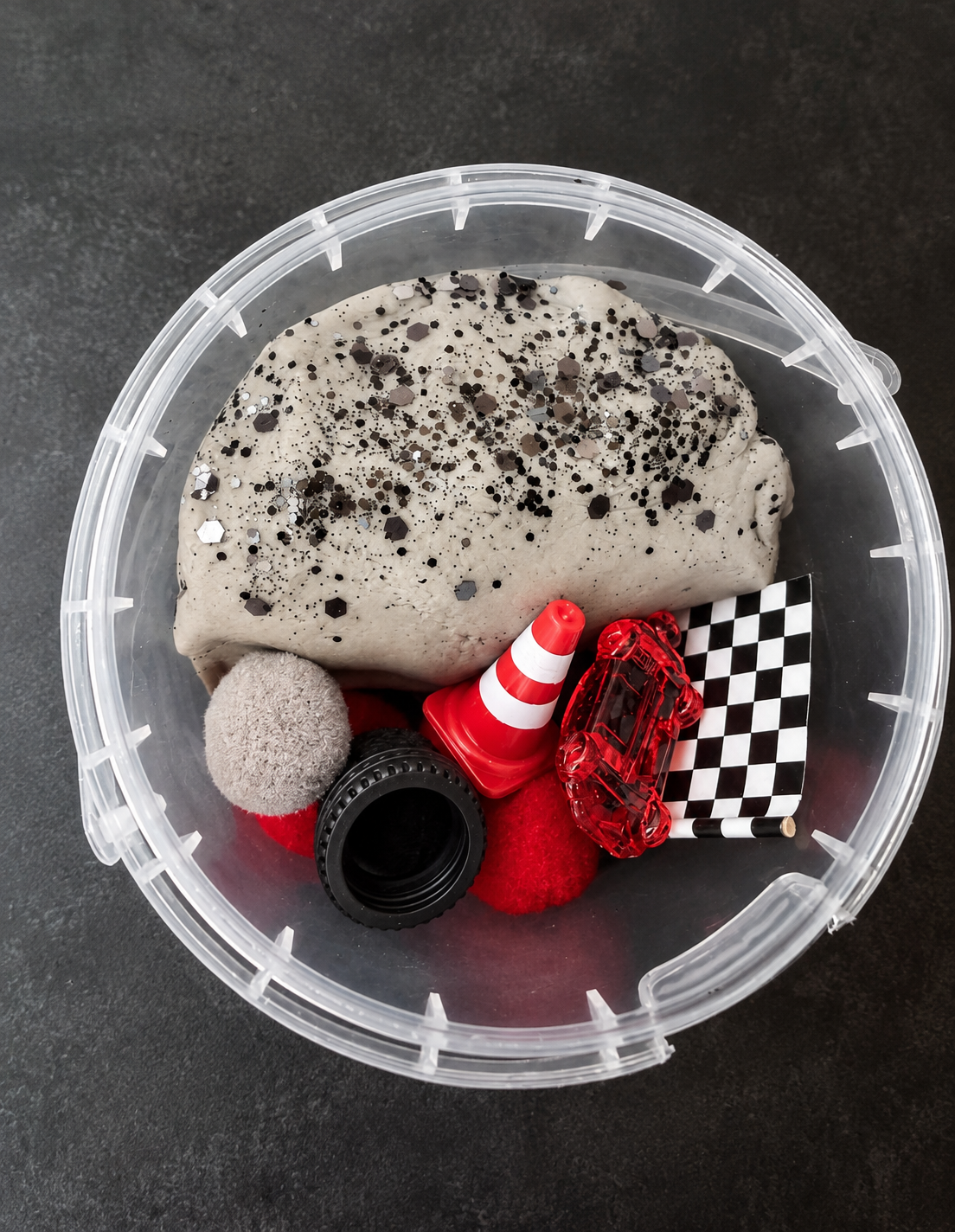 Take and Play Race car Play Dough Bucket 