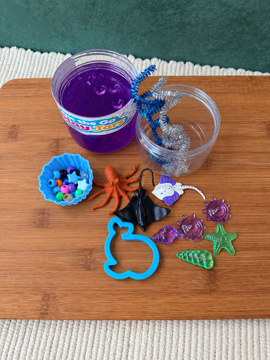 Ocean theme slime jar