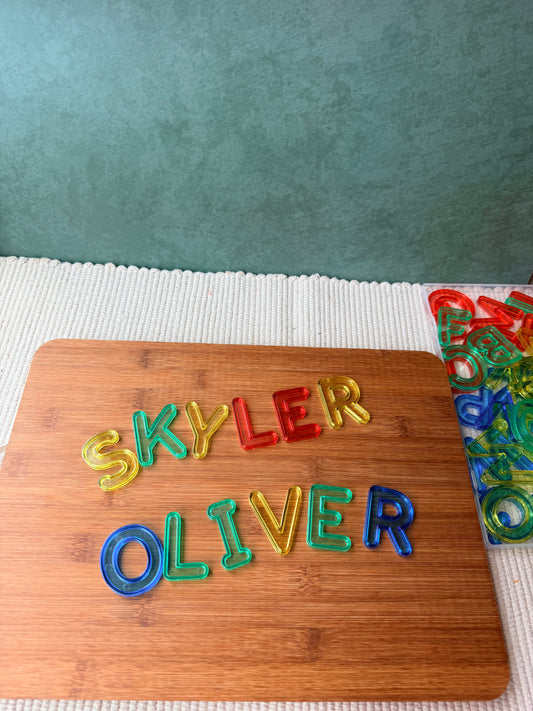 Personalized name for sensory kits
