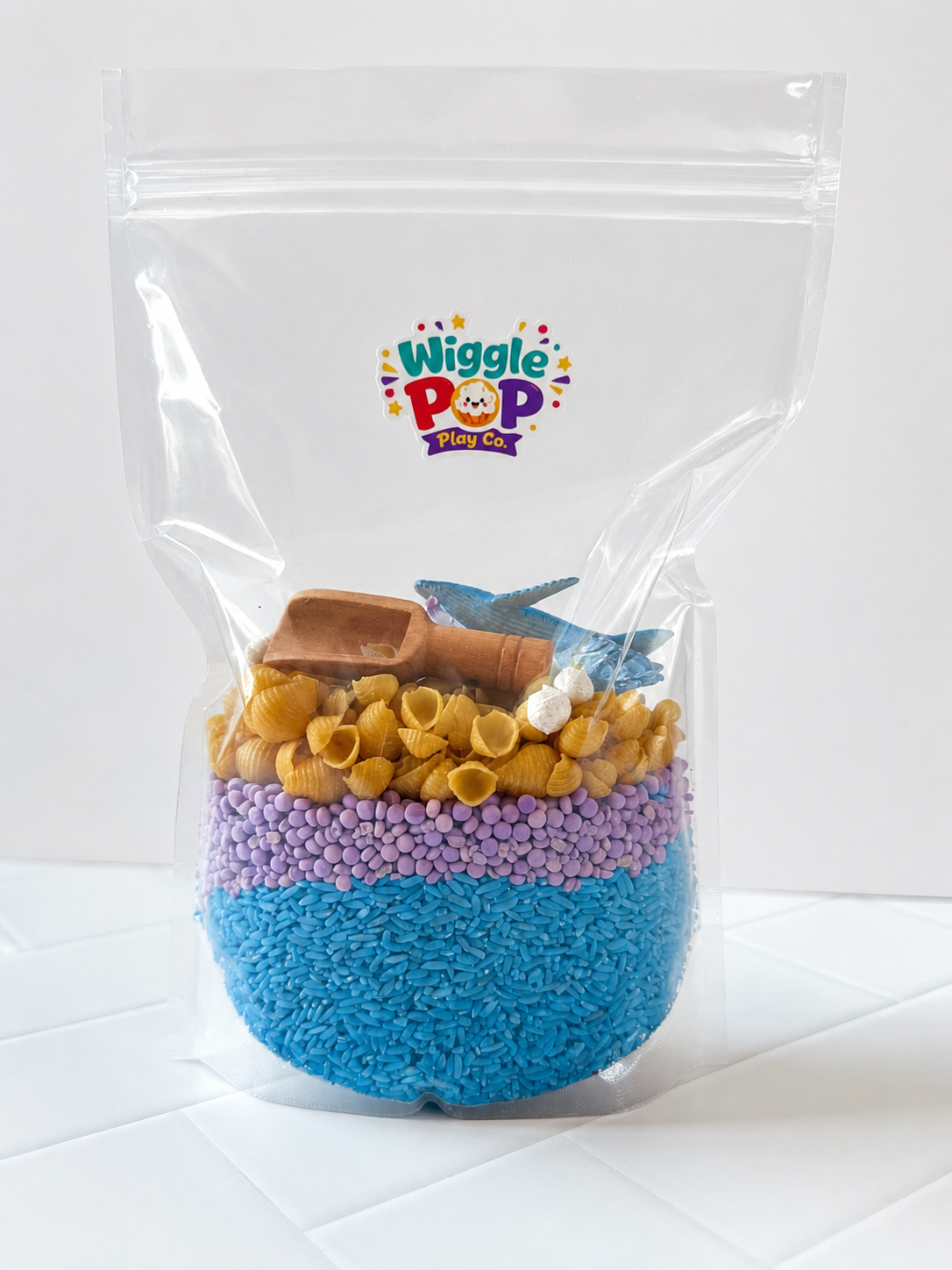 Beach dump & play sensory bag