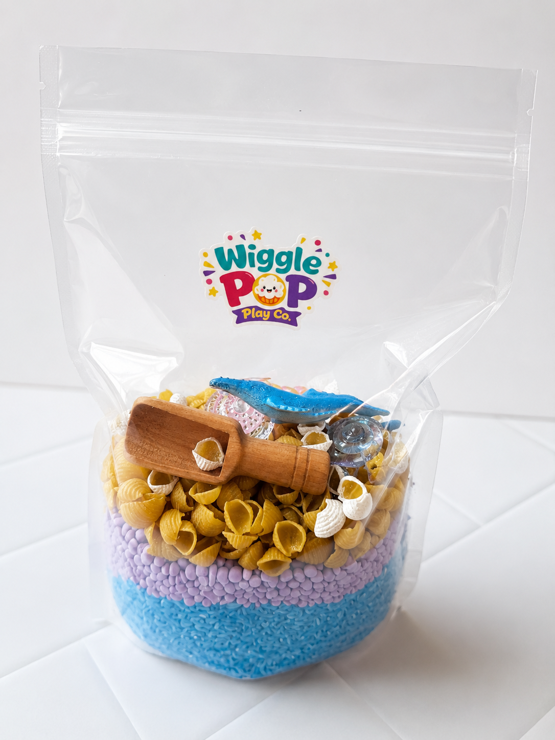 Beach dump & play sensory bag