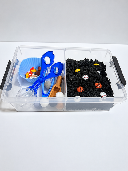 Sports Enthusiast grab and play  sensory bin